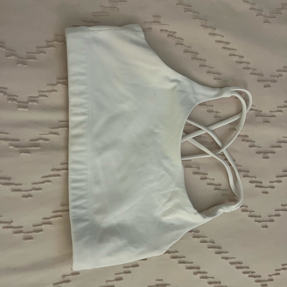 White Strappy Sports Bra